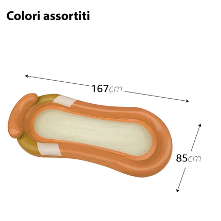 Materassino Rete Gonfiabile 167x85cm in Vinile, Colori Assortiti, Mare e Piscina