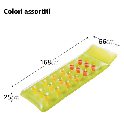Materassino Gonfiabile 18 Buchi 168x66x25cm, Colorato e Confortevole