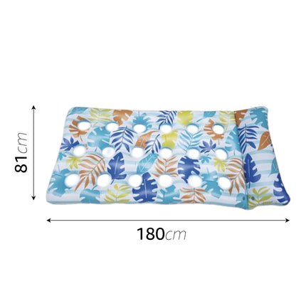 Materassino Gonfiabile 18 Buchi 180x81cm Decoro Foglie, Colorato e Confortevole
