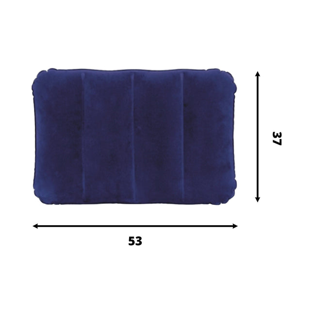 Cuscino Gonfiabile Floccato 53x37cm, Morbido e Compatto da Viaggio