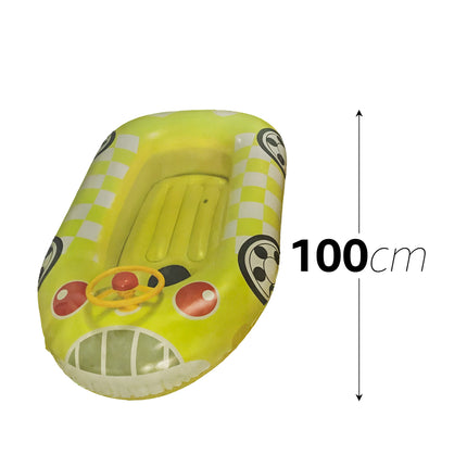 Canotto Gonfiabile Auto con Volante 100 cm – Gommone Bambini Colorato per Mare e Piscina, +3 Anni