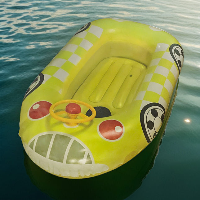 Canotto Gonfiabile Auto con Volante 100 cm – Gommone Bambini Colorato per Mare e Piscina, +3 Anni
