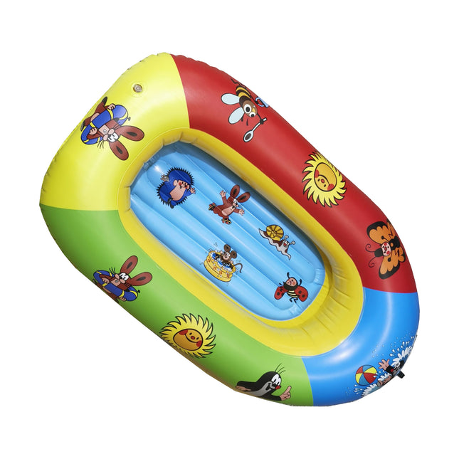 Canotto Gonfiabile Bambini 115 cm con Cordicella – Gommone Colorato Decoro Beach per Mare e Piscina, +3 Anni
