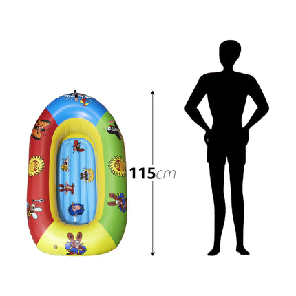 Canotto Gonfiabile Bambini 115 cm con Cordicella – Gommone Colorato Decoro Beach per Mare e Piscina, +3 Anni