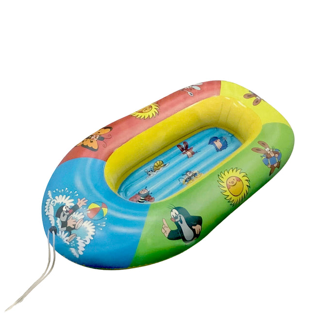 Canotto Gonfiabile Bambini 115 cm con Cordicella – Gommone Colorato Decoro Beach per Mare e Piscina, +3 Anni