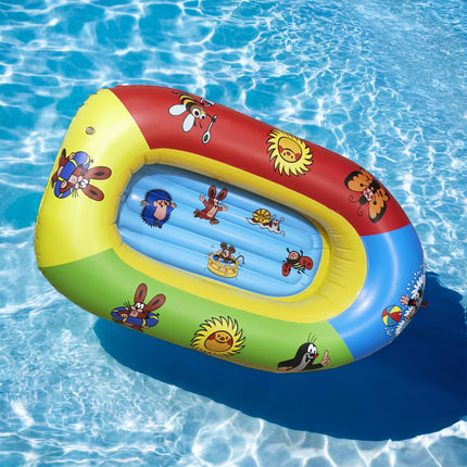 Canotto Gonfiabile Bambini 115 cm con Cordicella – Gommone Colorato Decoro Beach per Mare e Piscina, +3 Anni