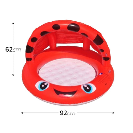 Piscina Gonfiabile Coccinella Ø92x62cm, Fondo Morbido e Design Divertente