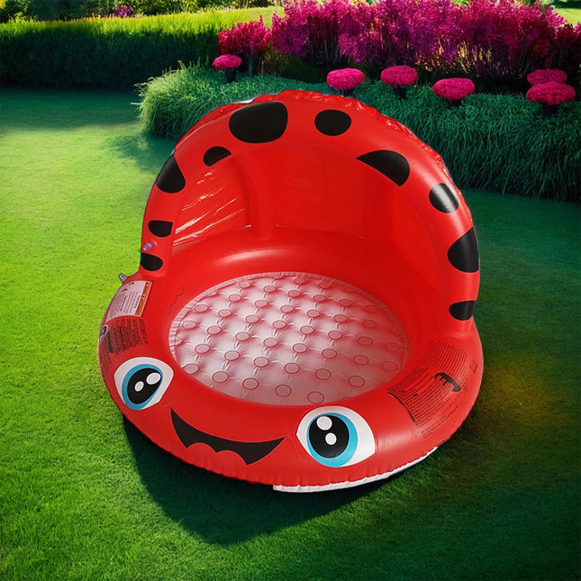Piscina Gonfiabile Coccinella Ø92x62cm, Fondo Morbido e Design Divertente