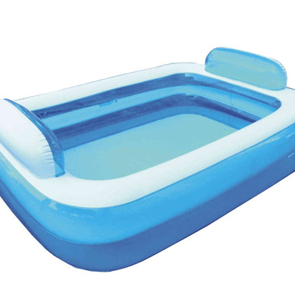 Piscine Gonfiabili Rettangolari Azzurre e Arancioni – 2 o 3 Tubi, Diverse Misure con Fondo Morbido e Cuscini Integrati