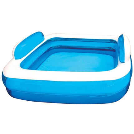 Piscine Gonfiabili Rettangolari Azzurre e Arancioni – 2 o 3 Tubi, Diverse Misure con Fondo Morbido e Cuscini Integrati