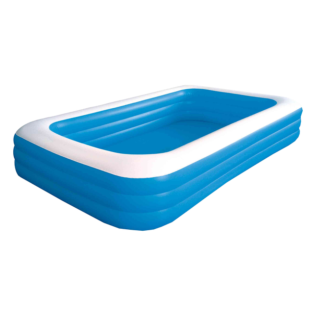 Piscine Gonfiabili Rettangolari Azzurre e Arancioni – 2 o 3 Tubi, Diverse Misure con Fondo Morbido e Cuscini Integrati BTX