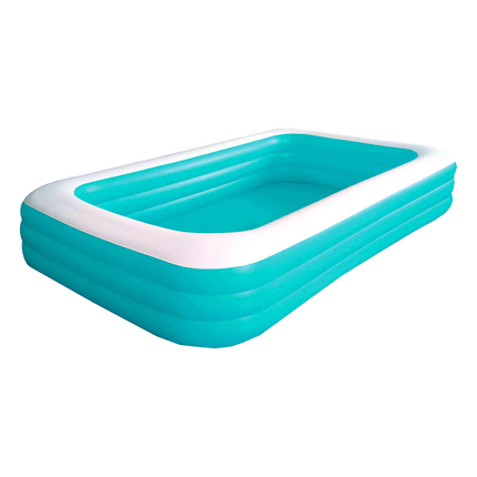 Piscine Gonfiabili Rettangolari Azzurre e Arancioni – 2 o 3 Tubi, Diverse Misure con Fondo Morbido e Cuscini Integrati BTX