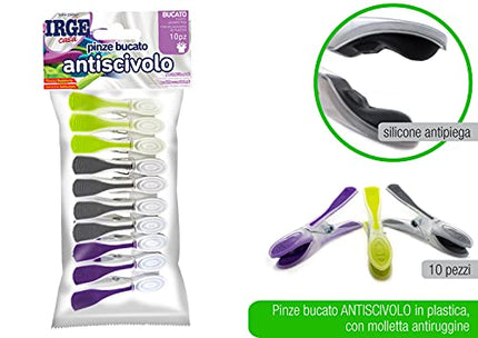 IRGE Stiro Pinze Bucato 10 Pz, Multicolor Irge