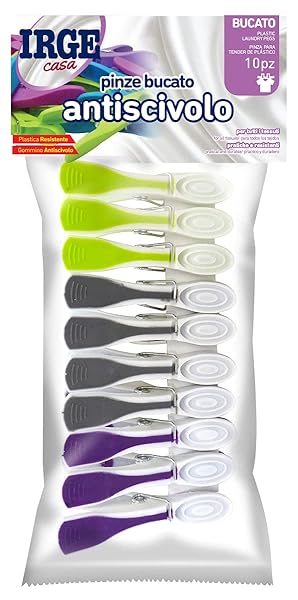 Irge IRGE Stiro Pinze Bucato 10 Pz, Multicolor Irge
