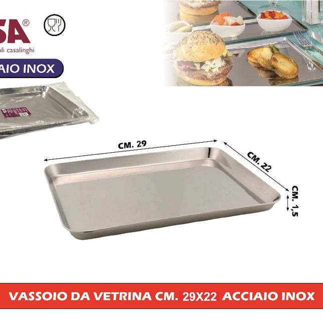Ilsa Vassoio da Vetrina Cm.29x22 Acciaio Inox Ilsa