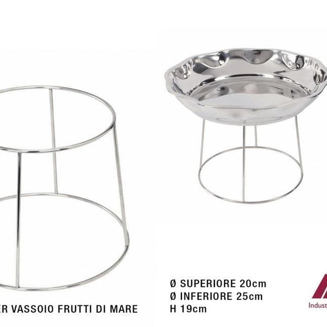 Ilsa Supporto X Vassoio Frutti di Mare D. 20/25x19h Acc. Cromato Ilsa