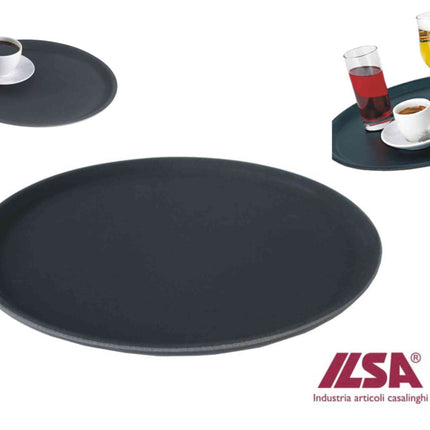 Ilsa Vassoio Antiscivolo Tondo Cm.35,5x2h Poliprop. Ilsa