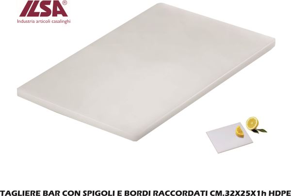 Tagliere Bar Con Spigoli Raccordati Cm.32 Hdpe Ilsa