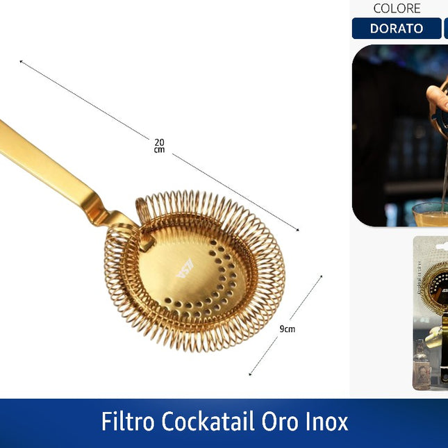 Ilsa Filtro Cockatail Dorato in Acciaio Inox 20x9 cm Ilsa