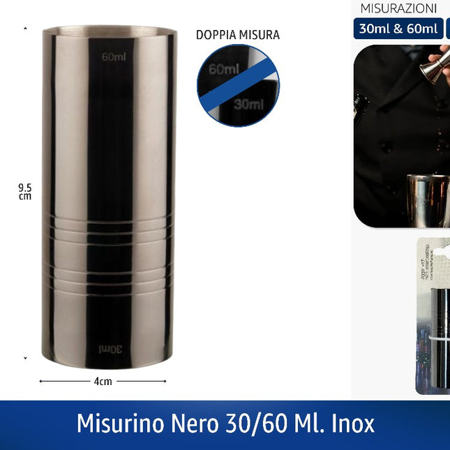 Ilsa Misurino Nero 30/60 ML. Inox Ilsa