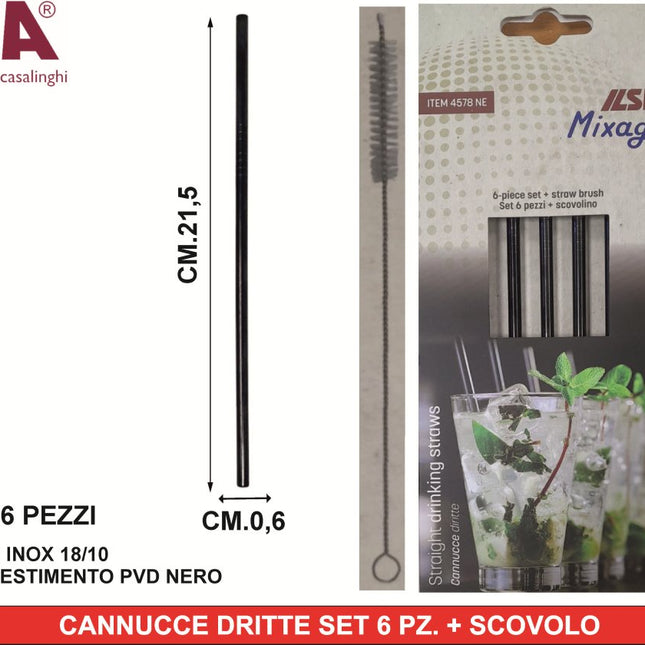 Ilsa Cannucce Dritte Set 6 Pz. + Scovolo Ilsa