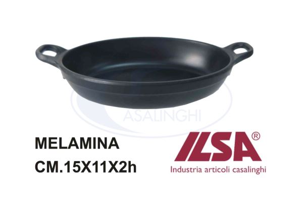 Ilsa Tegame Ovale Melamina Cm.12x8x3,7h Nero Little Chef Ilsa