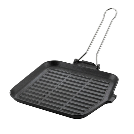 Bistecchiera in Ghisa per Induzione Ilsa Dietella Quadra 24x24 cm | Piastra Rigata per Grigliare Senza Grassi, Gas e Vetroceramica Ilsa