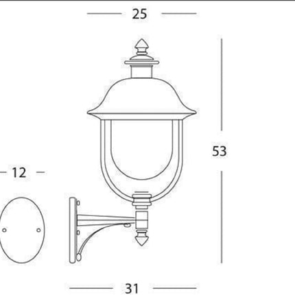 Sovil Applique In Alto E27 Linea Rustica Colore Grigio/Rame