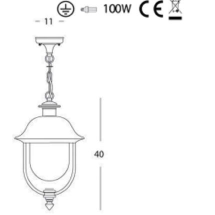 Sovil Lampada Sospensione E27 Linea Rustica Colore Grigio/Rame