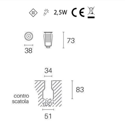 Sovil Faretto Calpestabile e Basculante con Led a Bassa Potenza e Varie Temperature Colore Sovil