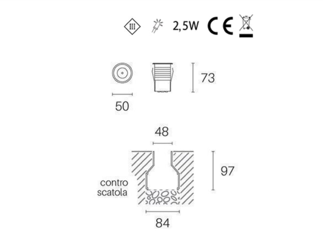 Sovil Faretto Calpestabile D.5 - 2,5W Led Efficienza Energetica e Design Compatto Sovil