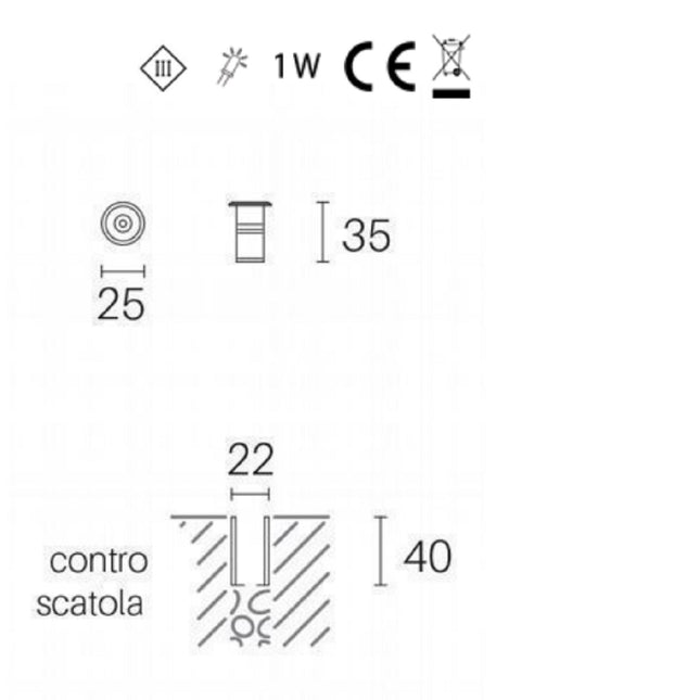 Sovil Faretto Calpestabile 1W Led Efficienza Energetica e Design Compatto