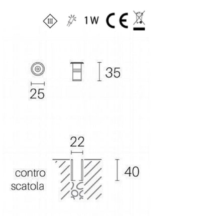 Sovil Faretto Calpestabile 1W Led Efficienza Energetica e Design Compatto Sovil