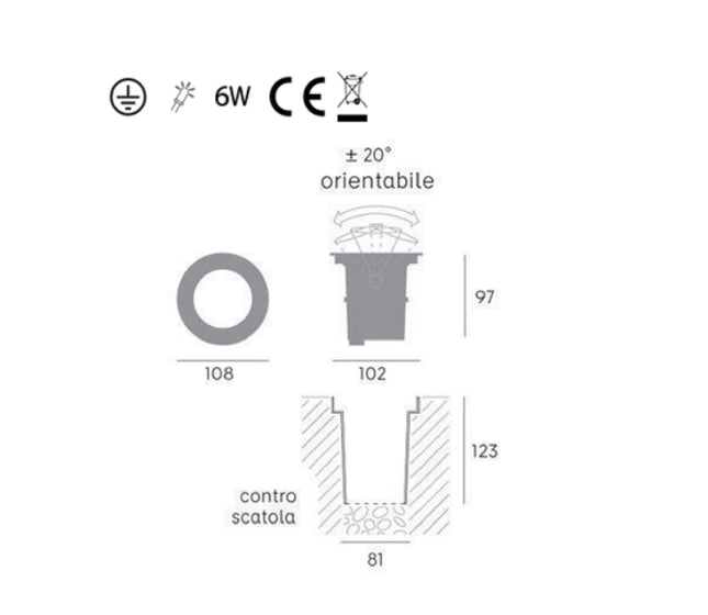 Sovil Faretto Calpestabile Basculante 6W Led 4000K Sovil
