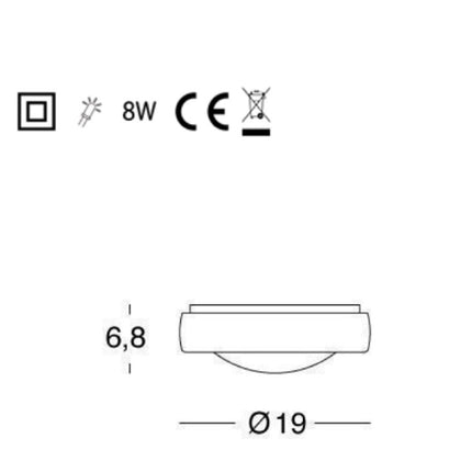 Sovil Plafoniera Tonda Led 8W Lampada A Soffitto Illuminazione Interna Design Moderno Sovil