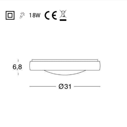 Sovil Plafoniera Tonda Led 18W Luce Neutra 4000K Design Moderno Ed Elegante Sovil