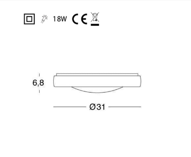 Sovil Plafoniera Tonda Led 18W Luce Neutra 4000K Design Moderno Ed Elegante Sovil