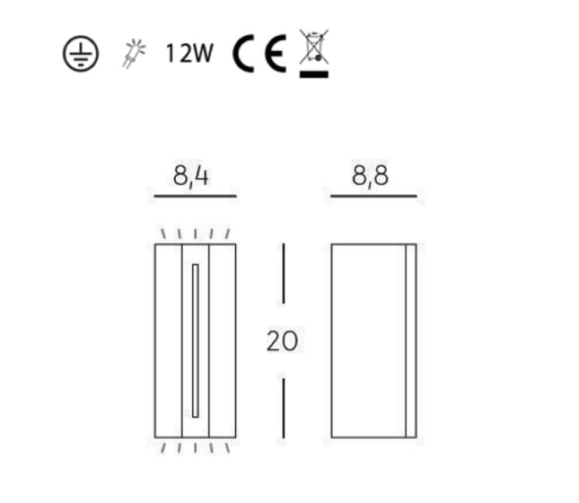 Sovil Applique LED Wall Light with 8W and 4W Power, 4000K Neutral White Sovil