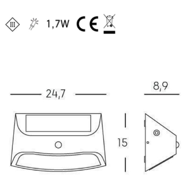 Sovil Applique Solare 1,7W Led