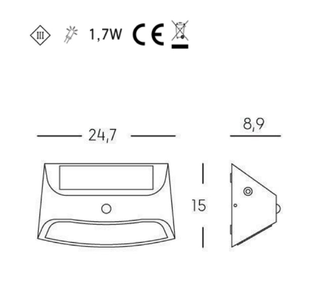 Sovil Applique Solare 1,7W Led Sovil