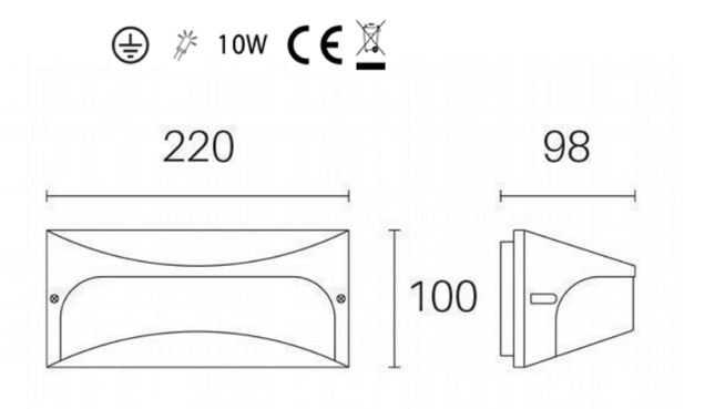 Sovil Illuminazione Plafoniera Rettangolare e Applique LED 10W 4000K Design Moderno Sovil