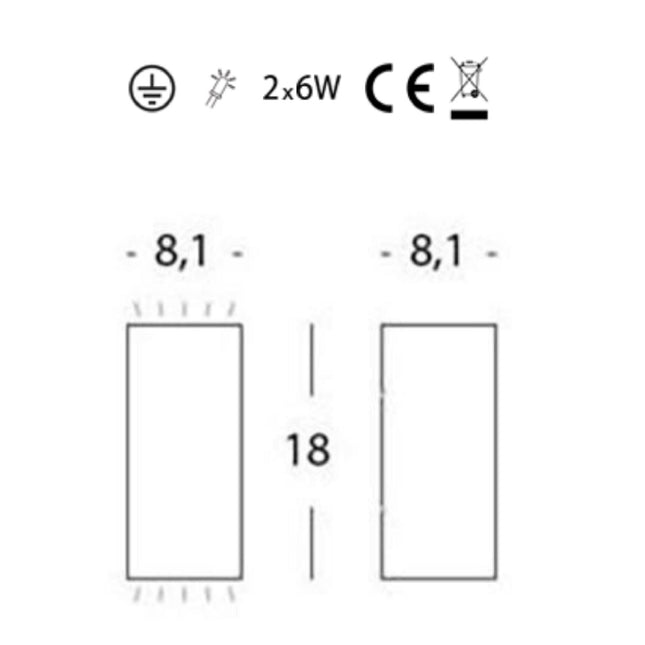Sovil Applique 6W+6W Led 4000K