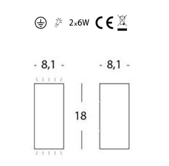 Sovil Applique 6W+6W Led 4000K Sovil