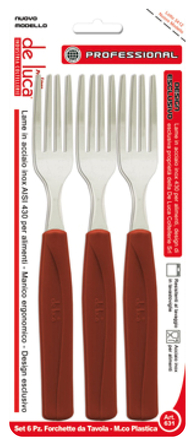 Forchetta Tavola Man. Plastica Conf. 6 Pz. Set di Forchette in Plastica per Tavola De Luca Coltellerie