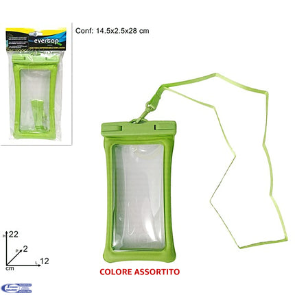 Custodia Impermeabile Imbottita per Smartphone con Laccetto – Universale, Protettiva, Colori Assortiti Due Esse
