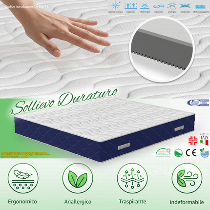 Materasso SOGNO Airfoam Firm Memory Viscopur Doppio Lato Anallergico Dispositivo Medico Casalinghi Sicignano