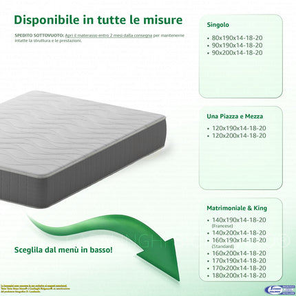 MATERASSO 'ARIA 14' AIRFOAM DOPPIO LATO AIRMESH ANALLERGICO Casalinghi Sicignano