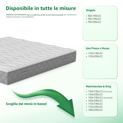 Materasso ARGENTO 800 Airspring 800 Molle Box Airform Doppio Lato Silver Antistatico Casalinghi Sicignano