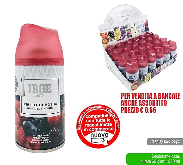 Irge Deodorante 250 ml Frutti Di Bosco Automatic Spray Refil Irge