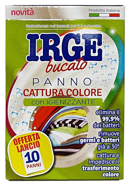 Irge Panno Cattura Colore Igienizzanti 10Fogli, Multicolor Irge